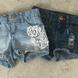 2 pairs of Justice jean shorts